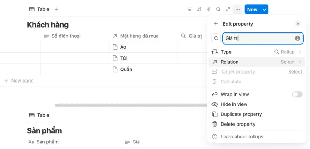 Chọn cột giá trị muốn giống tương ứng