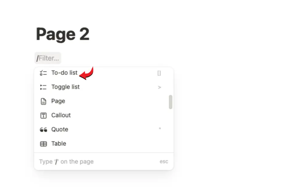 Hướng dẫn cách chèn to-do list trên Notion