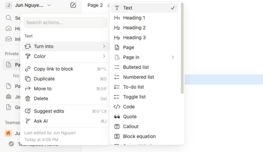 Hướng dẫn thêm checklist, image và định dạng text trong Notion