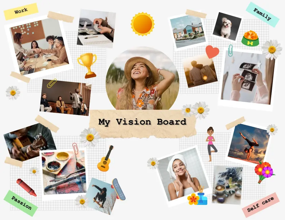 Mẫu vision board cá nhân toàn diện