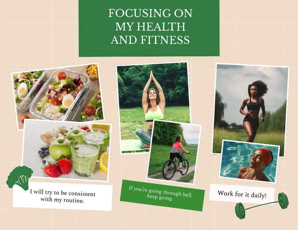 Mẫu vision board sức khỏe và lối sống