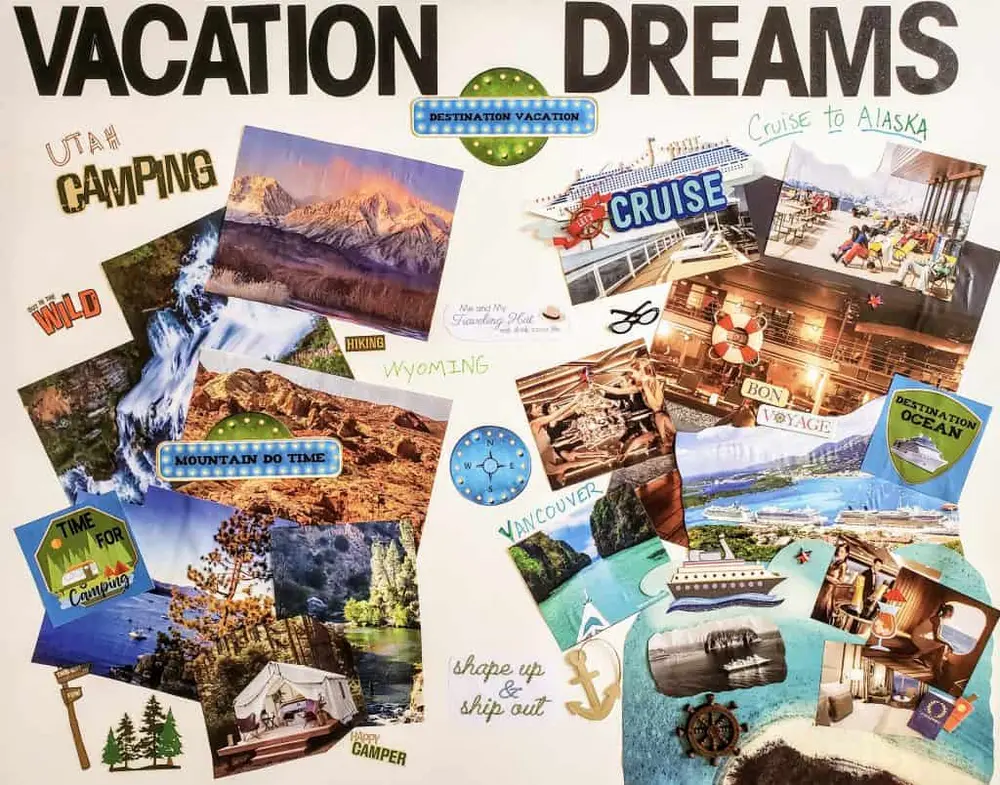 Mẫu vision board ước mơ và trải nghiệm