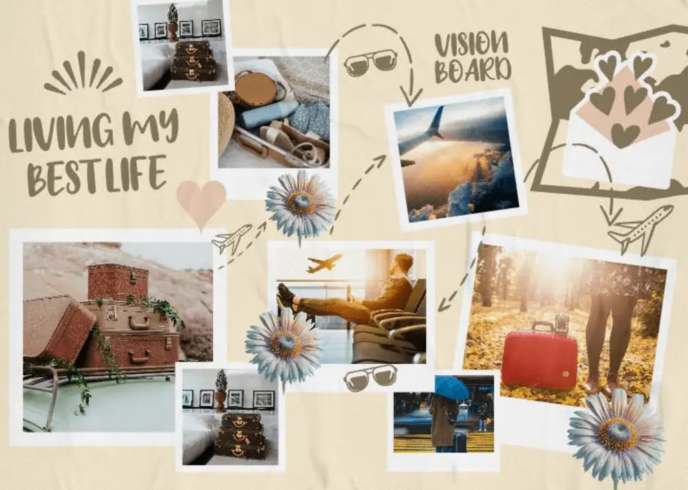 Vision board truyền cảm hứng cho sự nghiệp, tài chính, sức khỏe và mối quan hệ